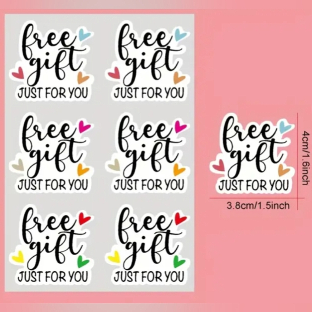 60/pcs "Gift for you" stickers - Picture 2 of 5